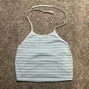 blue and white tank top, size medium